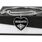 Charlotte v02 - Heart Pendant Bangle Bracelet