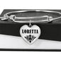 Loretta v01 - Heart Pendant Bangle Bracelet