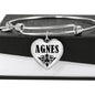 Agnes v01 - Heart Pendant Bangle Bracelet