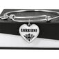 Lorraine v01 - Heart Pendant Bangle Bracelet