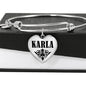 Karla v01 - Heart Pendant Bangle Bracelet