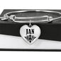 Jan v01 - Heart Pendant Bangle Bracelet