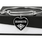 Jeannette v02 - Heart Pendant Bangle Bracelet