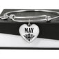May  v01 - Heart Pendant Bangle Bracelet