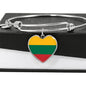 Lithuanian Flag - Heart Pendant Bangle Bracelet