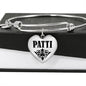 Patti  v01 - Heart Pendant Bangle Bracelet