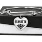 Jeanette v01 - Heart Pendant Bangle Bracelet