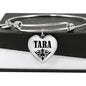 Tara v01 - Heart Pendant Bangle Bracelet
