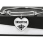 Ernestine v01 - Heart Pendant Bangle Bracelet