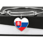 Slovak Flag - Heart Pendant Bangle Bracelet