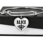 Alice v01 - Heart Pendant Bangle Bracelet