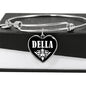 Della v02 - Heart Pendant Bangle Bracelet