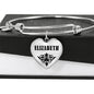 Elizabeth v01 - Heart Pendant Bangle Bracelet