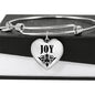 Joy v01 - Heart Pendant Bangle Bracelet