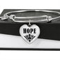 Hope  v01 - Heart Pendant Bangle Bracelet