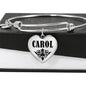 Carol v01 - Heart Pendant Bangle Bracelet