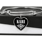 Kari v01s - Heart Pendant Bangle Bracelet