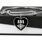 Ada v02 - Heart Pendant Bangle Bracelet
