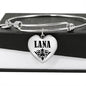Lana  v01 - Heart Pendant Bangle Bracelet