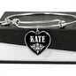Kate v02 - Heart Pendant Bangle Bracelet