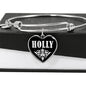 Holly v01s - Heart Pendant Bangle Bracelet