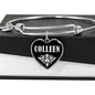 Colleen v01s - Heart Pendant Bangle Bracelet