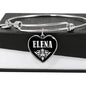 Elena v01s - Heart Pendant Bangle Bracelet