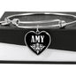 Amy v01s - Heart Pendant Bangle Bracelet