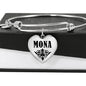 Mona v01 - Heart Pendant Bangle Bracelet