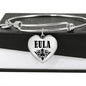 Eula  v01 - Heart Pendant Bangle Bracelet