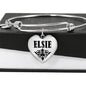 Elsie v01 - Heart Pendant Bangle Bracelet