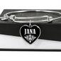 Jana v02 - Heart Pendant Bangle Bracelet