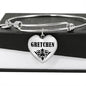Gretchen  v01 - Heart Pendant Bangle Bracelet