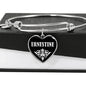 Ernestine v01s - Heart Pendant Bangle Bracelet