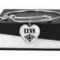 Lynn v01 - Heart Pendant Bangle Bracelet