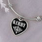 Kerry v02 - Heart Pendant Bangle Bracelet