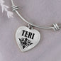 Teri  v01 - Heart Pendant Bangle Bracelet