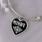 Mindy v02 - Heart Pendant Bangle Bracelet