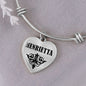 Henrietta  v01 - Heart Pendant Bangle Bracelet