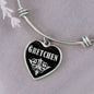 Gretchen v02 - Heart Pendant Bangle Bracelet