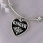 Ginger v02 - Heart Pendant Bangle Bracelet