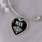 May v02 - Heart Pendant Bangle Bracelet