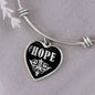 Hope v02 - Heart Pendant Bangle Bracelet