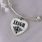 Leigh  v01 - Heart Pendant Bangle Bracelet