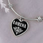 Lorena v02 - Heart Pendant Bangle Bracelet