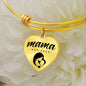 Mama, Est. 2023 - 18k Gold Finished Heart Pendant Bangle Bracelet