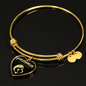 Mama, Est. 2022 v2 - 18k Gold Finished Heart Pendant Bangle Bracelet