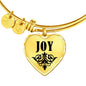 Joy v01 - 18k Gold Finished Heart Pendant Bangle Bracelet