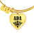 Ada v01 - 18k Gold Finished Heart Pendant Bangle Bracelet