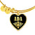 Ada v02 - 18k Gold Finished Heart Pendant Bangle Bracelet